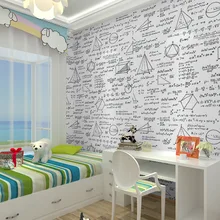 Обои доска в виде геометрических фигур Математика формула личность обои черный, белый цвет обои для детской комнаты Uniqe Gitfs