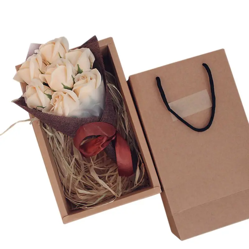 Фестиваль мыло цветок Креативный красивый цветок коробка твердый переплет подарки на день рождения девочка мама День матери мыло ручной работы Роза - Цвет: XOG571F