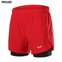 ARSUXEO Men's Running Shorts Outdoor Sports Training Exercise Jogging Gym Fitness 2 in 1 with Longer Liner Quick Dry Workout 1