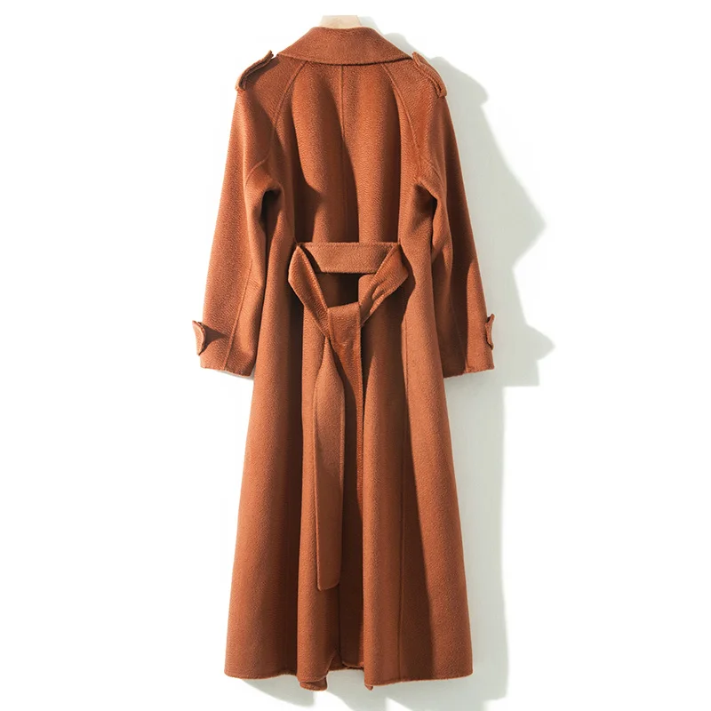 Кашемировое пальто высокого качества из чистого кашемира пальто новое осенне-зимнее двустороннее кашемировое пальто женское длинное пальто - Цвет: As picture
