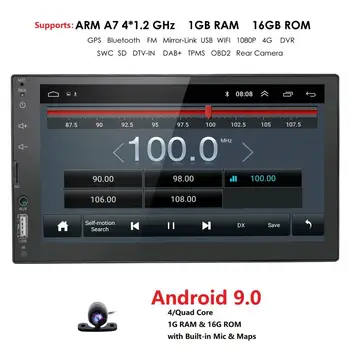 

Car Multimedia Player Android 9.0 Universal Double 2 DIN Car GPS Player Stereo Head Unit 7"Touch Radio OBD2 DVR SWC DAB+ DVBT PC