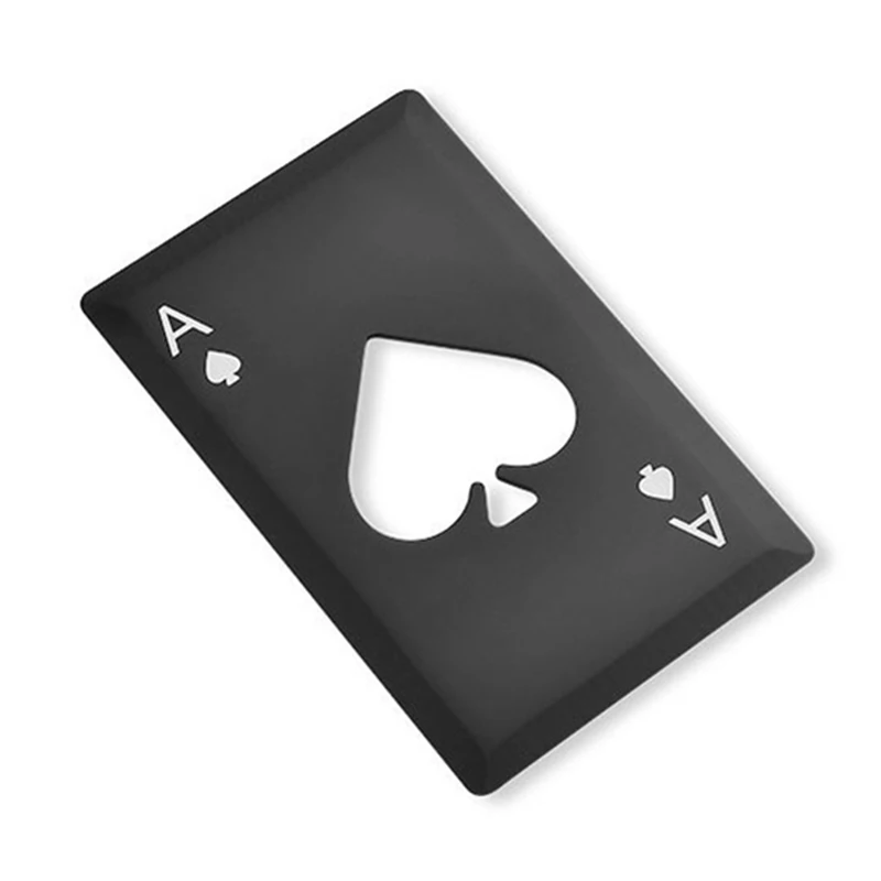 Poker Card Beer Bottle Opener Playing Card Ace Of Spades Stainless Steel Bar Throwing Cutting Casino Bottle Opener Wallet New