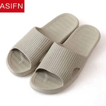 

ASIFN Summer Bathroom Men Slippers Fashion Mules Non-slip House Stripe Sole Shoes Zapatos De Hombre Slides Men Flip Flops