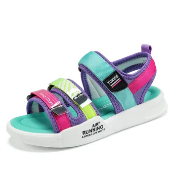 

Girls Sandals New Summer Korean Version Of The Big Boy Students Beach Non-slip Soft Bottom Shoes Fashion Princess Sports Sandals