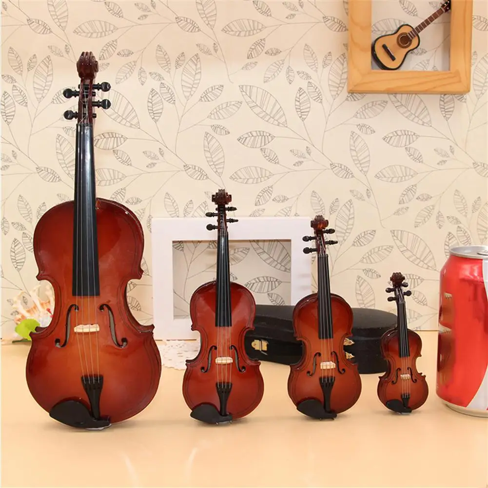 

Dragonpad Mini Miniature Violin Model Replica with Stand and Case Mini Musical Instrument Collection Decorative Ornaments