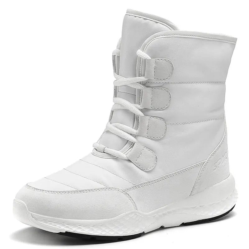 Женские зимние ботинки женские теплые ботинки на меху г. Белые зимние ботинки женская зимняя обувь с высоким берцем женская обувь большой размер 42