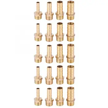 

5pcs G1/4 Male Thread Barb Connector Brass Pipe Fitting Connector Joint for Gas Liquid