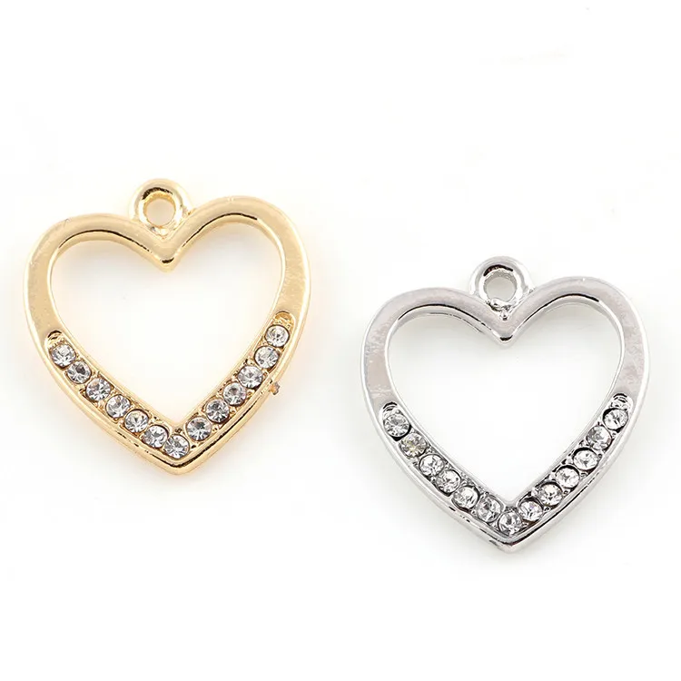 20PCS 21*23mm Crystal Heart Charms Pendant Finding Handmade Fit Bracelet Gift For Women Jewelry Accessories | Украшения и