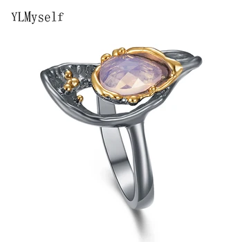 

Irregular Teardrop CZ Ring Vintage 2 tone Perfect Beautiful Jewelry High quality Unique Rings for women