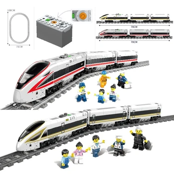 

KAZI 98228 98229 GBL Battery Powered Electric Train High-speed Rail DIY Building Blocks Bricks Gift toys for children