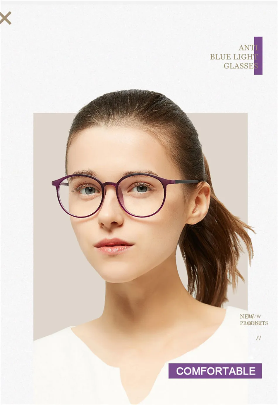 GQUEEN Lunette Anti Lumiere Bleue Lumière Femme Homme Gaming Repos Ronde étui en cuir GQ043 GQUEEN Lunette Anti Lumiere Bleue Lumière Femme Homme Gaming Repos Ronde étui en cuir GQ043