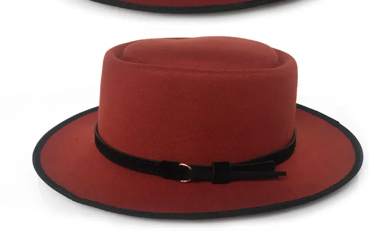 YY 60 см шляпа-пирожок папа шерсть плоская Fedora для классической церкви фетровая шапка, Сезон Осень-Зима Джентльмен Gambler Boater мягкая фетровая шляпа FD19008