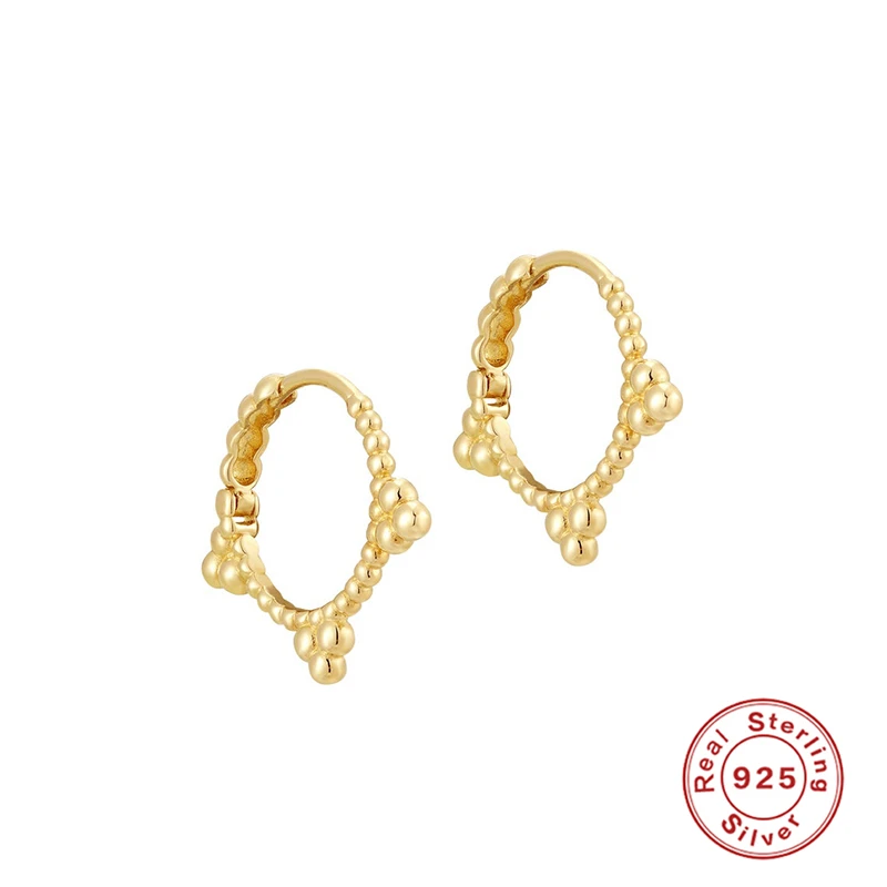 

Aide Simple Three-Ball Dot Hoop Earrings for Women Girls 925 Silver Mini Circle Earrings 2020 Jewelry Zircon Korean Jewelry