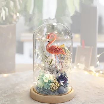 

9*18cm Log Base Glass Dome Vase Home Decoration Diameter=9cm Height=18cm Creative Glass Cover Friend Gift Wedding Decoration