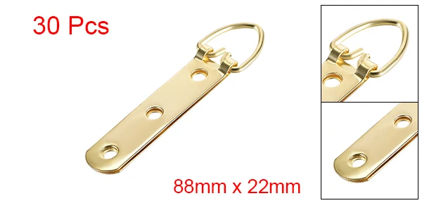 Uxcell 10/30 шт кольцо в виде буквы D рисунок Вешалки 42x16-90x22mm Бронзовый/серебристый/Золотой/Черный Ассортимент Набор для фото висит решения - Цвет: Golden 90x22mm 30pcs