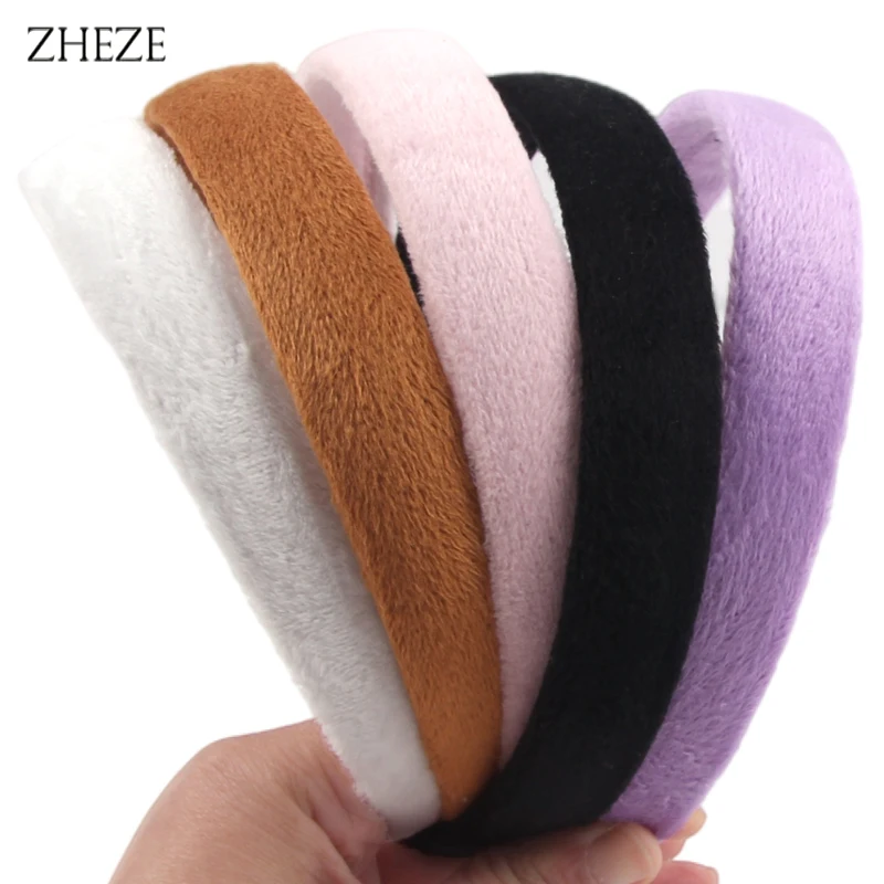 10Pcs/Lot Soft Velvet Fabric 2cm Width Hairband For Festival Mouse Ears Headband Girls Women Face Wash DIY Hair Accessories 10pcs cable winder wire organizer usb data charge cable cord office desktop management for iphone pc mouse network cable