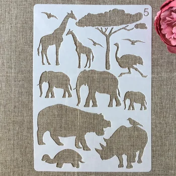 

A4 29cm Giraffe Ostrich African Animals DIY Layering Stencils Painting Scrapbook Coloring Embossing Album Decorative Template