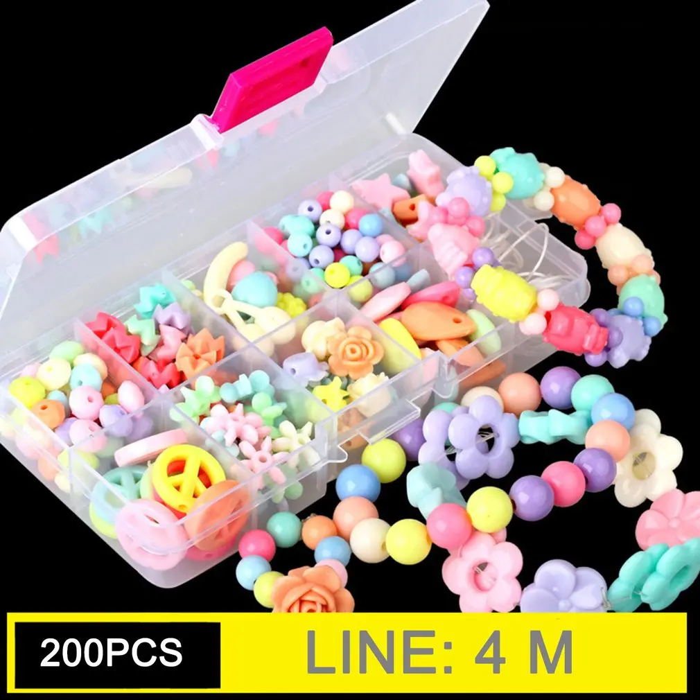 

DIY Acrylic Bead Kit With 10 Grids Plastic Box Handmade Jewelry Beads Set Necklaces Bracelet Making Educational Toy For Children