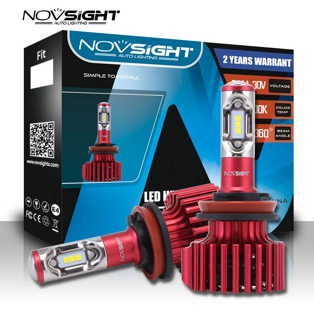 NOVSIGHT автомобильный H4 светодиодный головной свет H7 Led 12V H11/H8/H9 H13 H15 Hi/lo луч 9005 9006 H1 H3 10000лм противотуманные фары светильник лампы 6000k