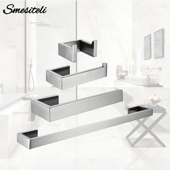 

Toilet Paper Holder Towel Hooks Bathroom Accessories Kit Bar Stainless Steel Bedroom Metal Mounting Kitchen Bath Hardware Sets