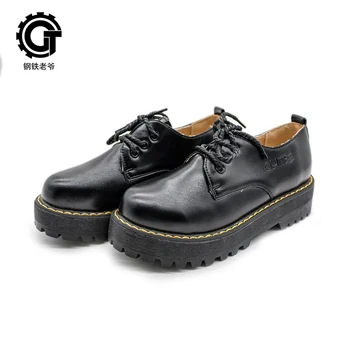

Spring And Autumn Models British Retro Shallow Mouth Single Shoes Round Head Sponge Cake Women's Shoes Low To Help Casual Flat S