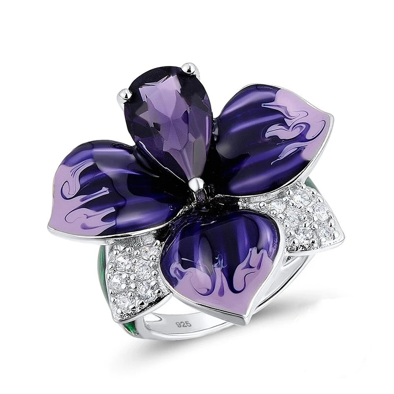 

YOBEST Classic Flower Rings for Women Anillos Mujer Promise Vintage Ring Statement Mothers Day Gift 2019 Fashion Jewelry