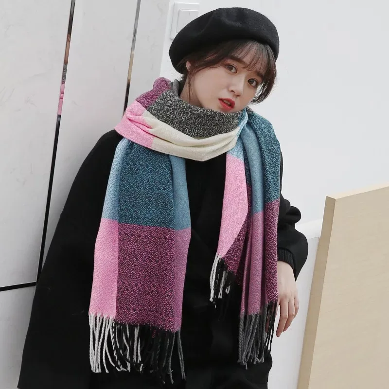 

Шарф женский, зимний, из искусственного кашемира, с кисточками