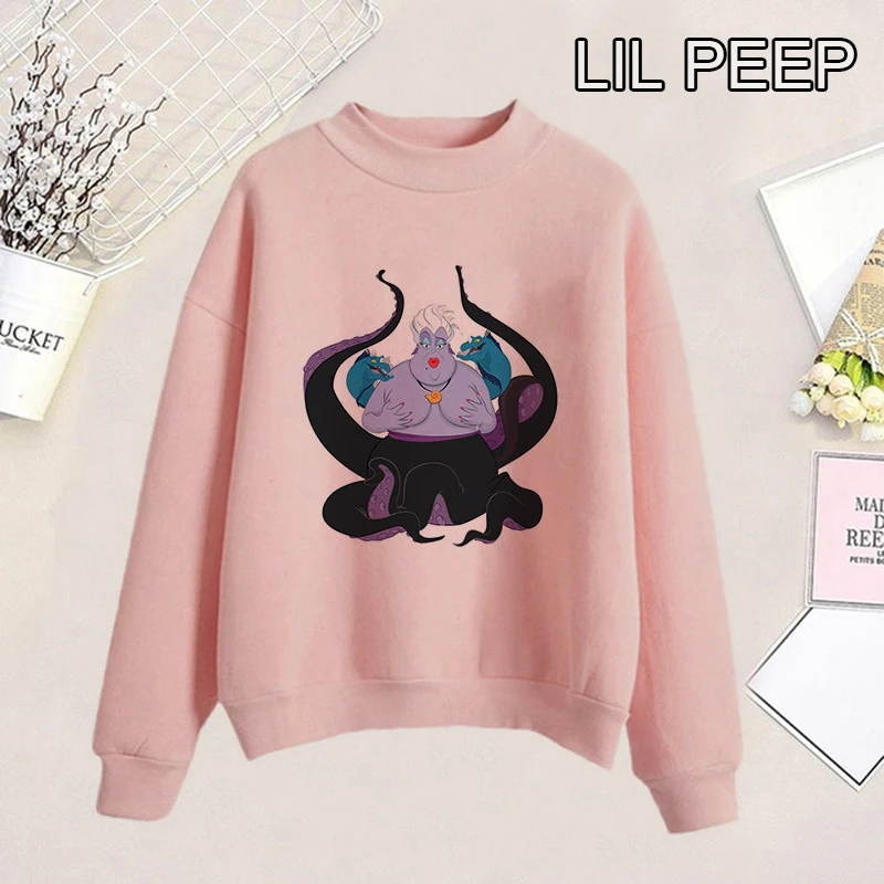 Womens Hoodies Naughty Design Ursula Casual Polyester Korean Hoodie Pullovers Japanese Kawaii Hoodie O-Neck Harajuku Sweat Femme