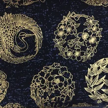 She Love золото цвет тиснением лоскутное хлопчатобумажная ткань японский стиль цветочные краны швейная ткань для Diy производство одежды материалы