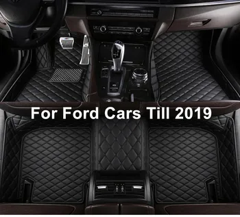 

2020 For Ford Car Floor Mats Custom Fit For Ford Edge Explorer Ecosport Focus fusion Mondeo Mustang Vehicle Leather Foot Carpets
