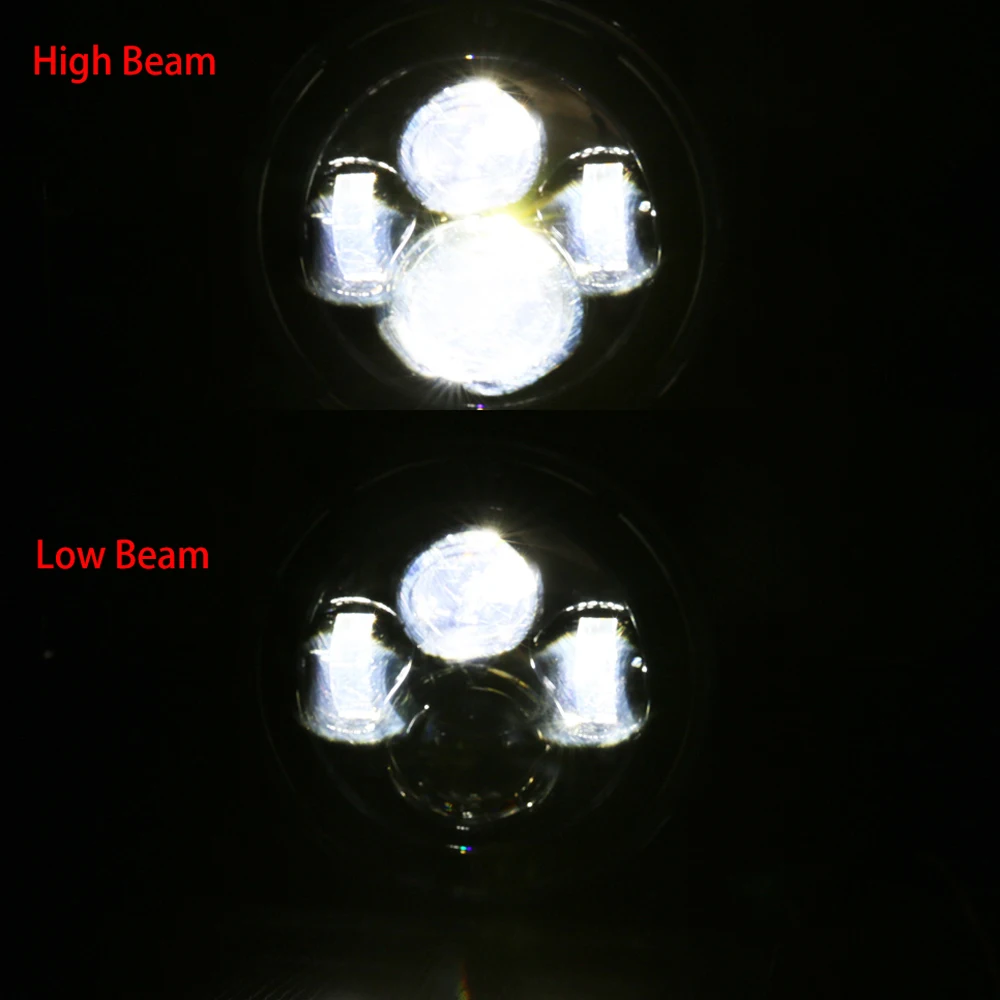 Круглый черный светодиодный проектор для мотоцикла 7 дюймов HID фара Harley налобный