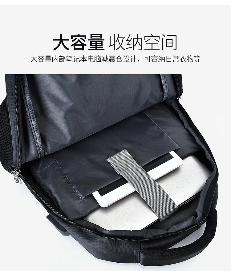 Рюкзак USB зарядка интерфейс бизнес сумка для компьютера модный многофункциональный рюкзак пара досуг путешествия водонепроницаемый Оксфорд ткань Студенческая сумка
