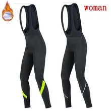 Женский комбинезон для езды на велосипеде, Зимние Тепловые флисовые брюки для спортивных команд, профессиональные велосипедные длинные штаны для велоспорта, MTB Maillot Ciclismo Hombre