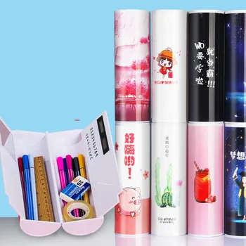 最も人気鉛筆ボックスで中国クリエイティブスクール鉛筆ケース文房具電卓ミラー。ペンホルダーピンクブルー