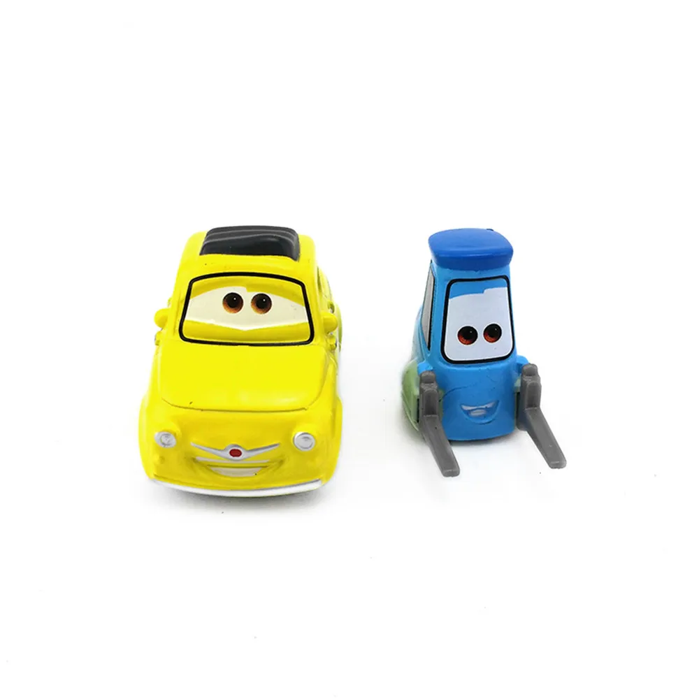 2pcs set Disney Pixar Cars Race Team Luigi Guido 1 55 Diecast Metal Alloy Toy Car 2