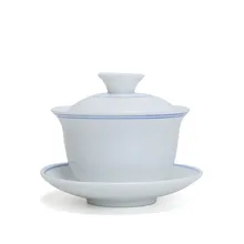 Чайный набор кунг-фу классический двойной крючок из проволоки край керамический три только крышка чаши