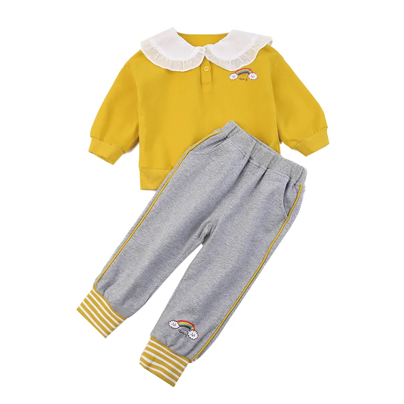 

New Spring Autumn Baby Girls Cute Clothes Children Cotton T Shirt Pants 2Pcs/sets Toddler Casual Costume Kids Cartoon Sportswear