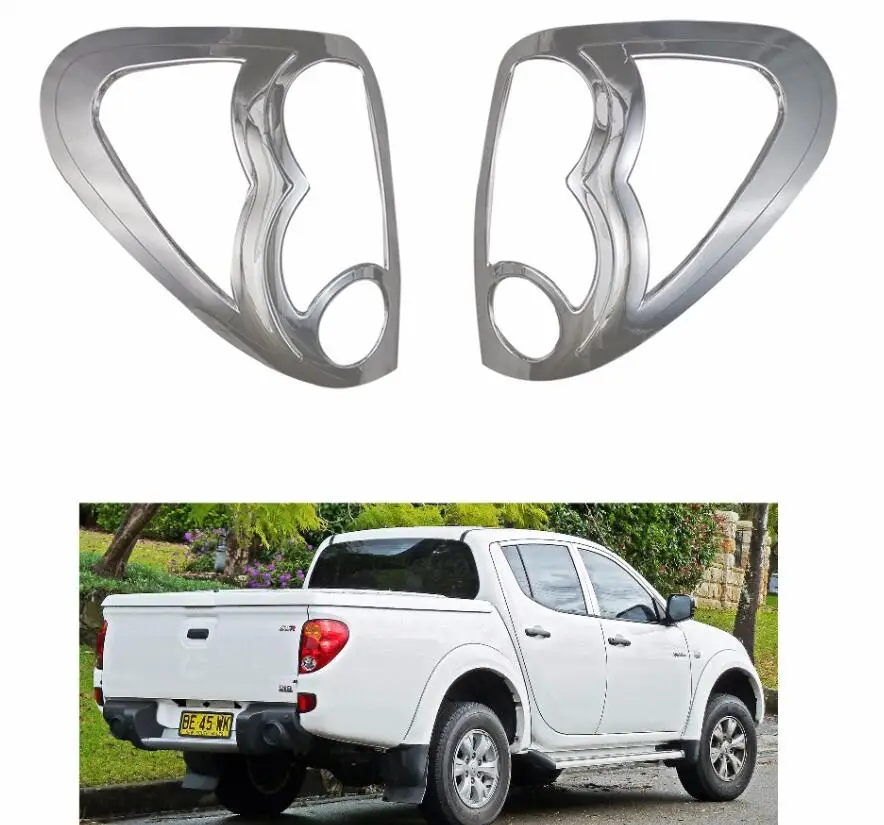 2PCS ABS Chrome Tail Light Cover Lamp Trim For Mitsubishi Triton L200 2005-2014 Car accessories | Автомобили и мотоциклы