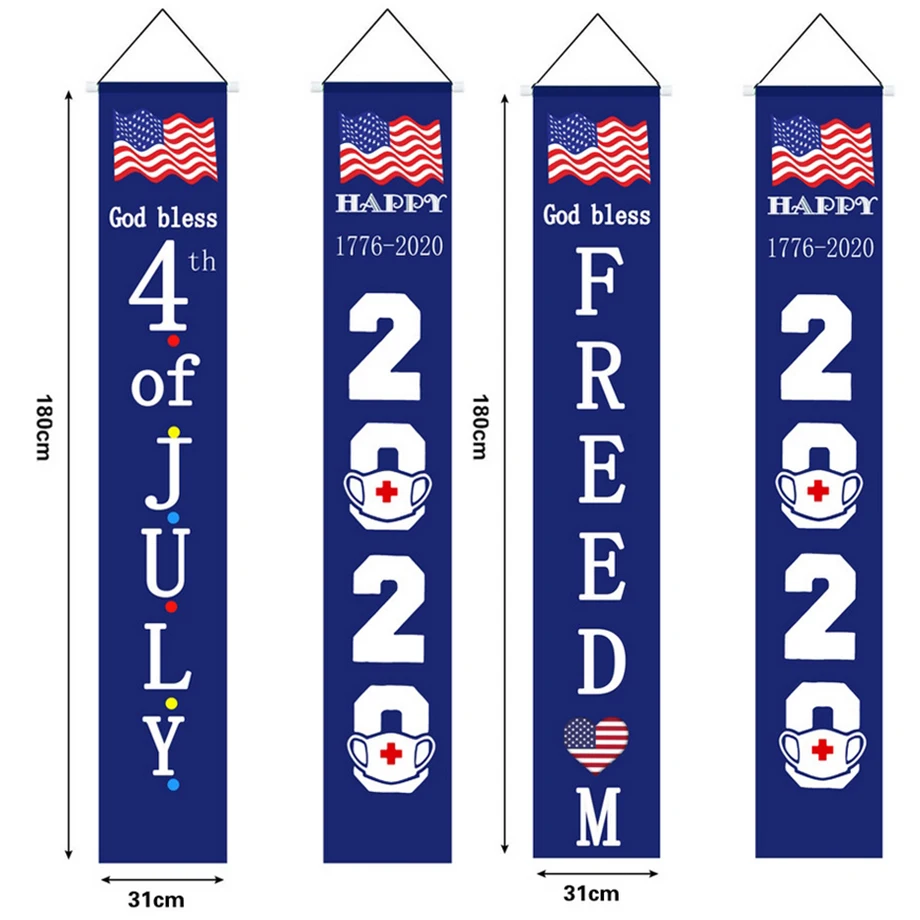 

Independence Day 4th of July Wall Door Hanging Banner July Fourth Home Party Decor Gift Home Decoration Banner 31*180cm