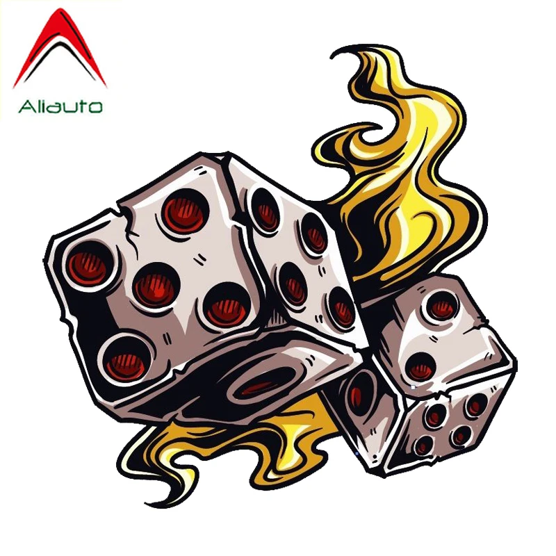 Aliauto Personality Motorcycle Car Sticker Creative Dice Vegas Gambling Accessories Reflective Cartoon Decal PVC 13cm*13cm | Автомобили и