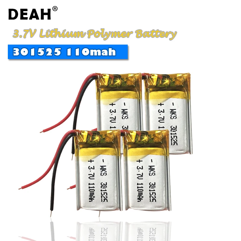 6-100 шт 3 7 V Lipo cells 301525 110mah литиевая полимерная аккумуляторная батарея для чтения