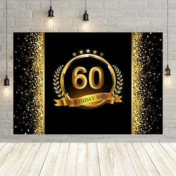 

Avezano Banner Birthday Party Celebration Poster Golden-Dots 50 60 Th Backdrop Photo Background Custom Photography Studio