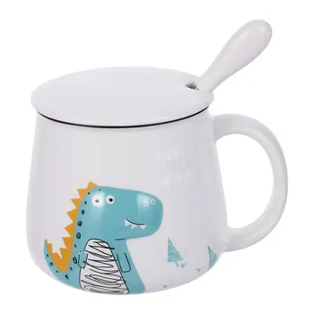 

1 Set Fadeless Heat-resistant Drink Mug Practical Mug Cup with Lid and Spoon