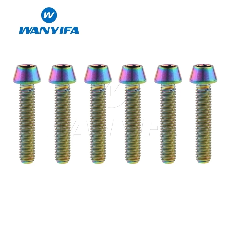 M5x25 rainbow Велосипедные винты из титана/Ti M5X25 30 35 40 45 50 60 мм конические болты с шестигранной головкой - Цвет: M5x25 rainbow