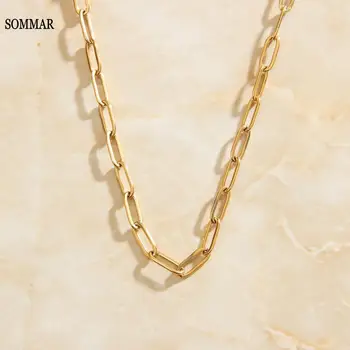 

SOMMAR 2020 Birthday Gift Gold color Girlfriend necklace chains square multi-layer necklaces men jewelry