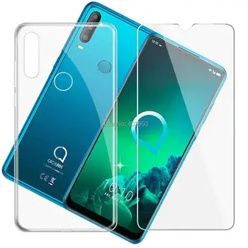 

For Alcatel 3X 2019 Soft Case Alcatel 3X 2019 Tempered glass Luxury Soft TPU Phone Case With Tempered glass For Alcatel 3X 2019