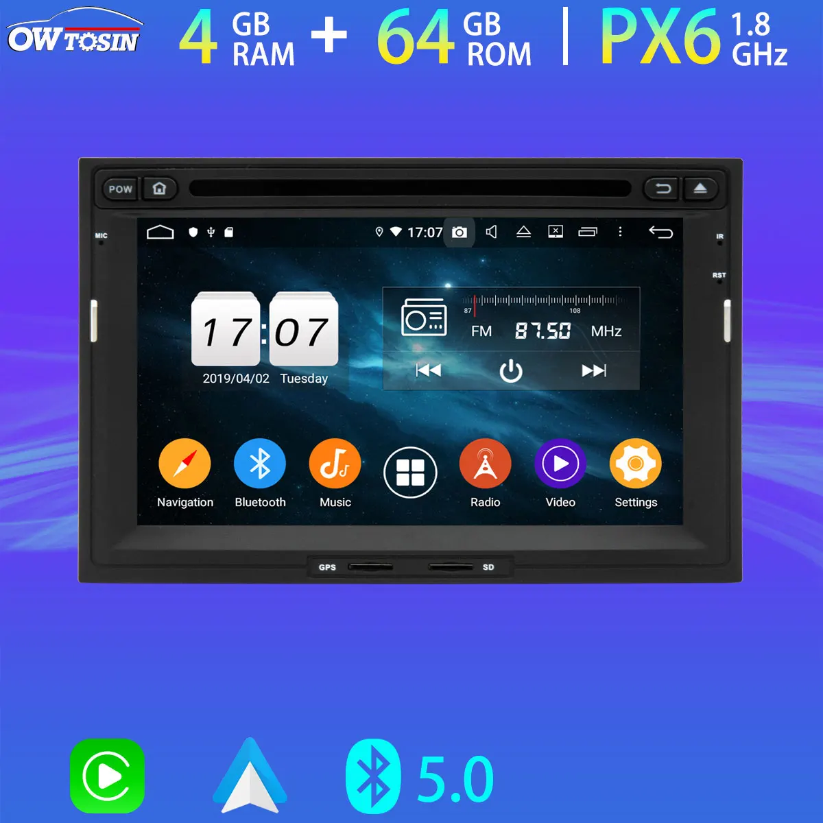 Автомобильный DVD-плеер PX6 4 + 64 ГБ для Peugeot 3008 5008 Partner Citroen Berlingo 2008-2016 4G LTE Android 10 GPS
