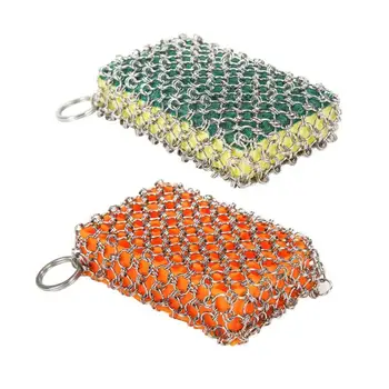 

Stainless Steel Ring Wash Pot Net Metal Brush Bag Shape Kitchen Clean Tools