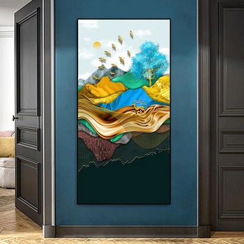 

Nordic Abstract Art Landscape Picture Wall Decor Canva Poster Painting Modern Home Decoration Wall Picture For Living Room Aisle