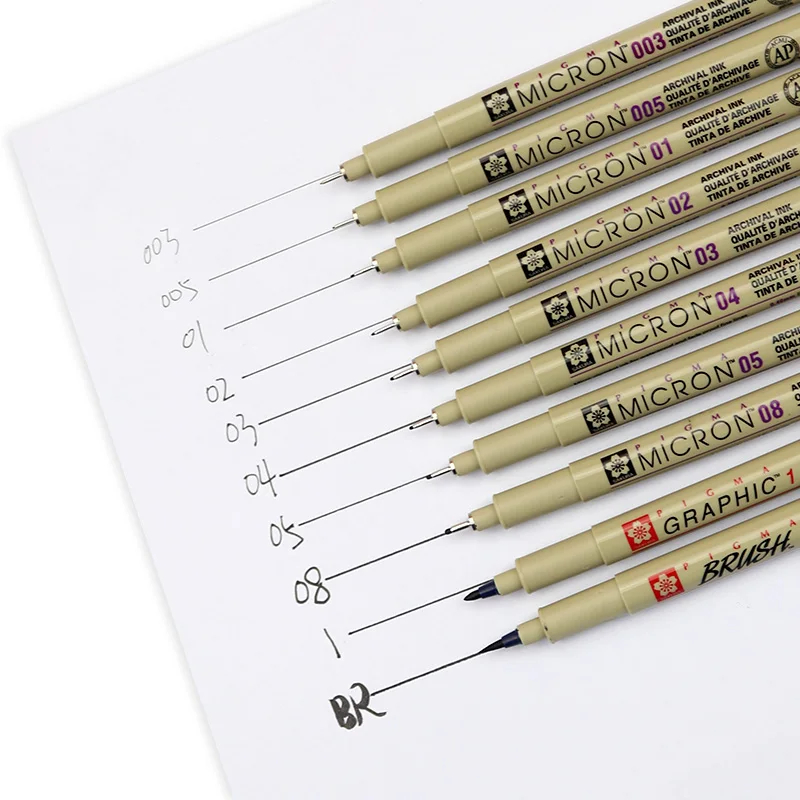 Stijgen weten Afkorten SAKURA/Sipa Pigma Micron Pen Needle Drawing Pen 003 005 01 02 03 04 05 08  10 12 1 2 Brush Pen Waterproof Art Hand drawn Design|Fineliner| - AliExpress